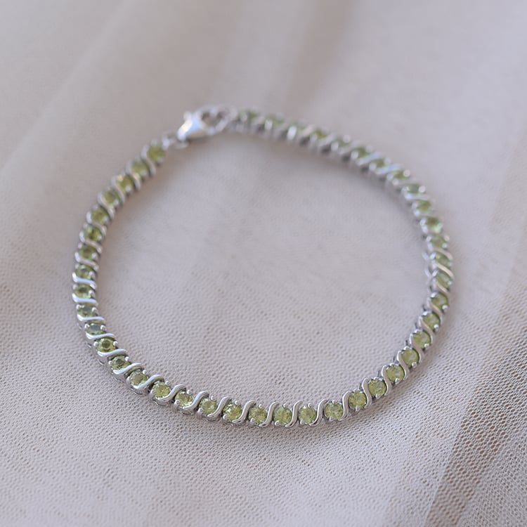 Olivínový strieborný náramok 62137