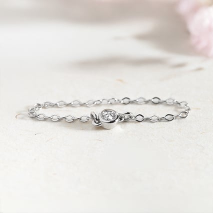 Minimalistický retiazkový prsteň s diamantom Terez