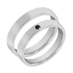 Platinové obrúčky s čiernym diamantom Jaime