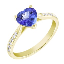 Zásnubný prsteň s tanzanitom a diamantmi Helias