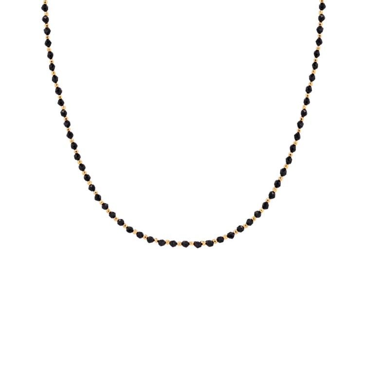 Strieborný pozlátený náhrdelník so spinelovými korálkami Kessie