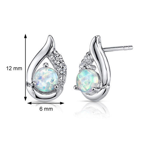 Strieborné opálové náušnice 11301