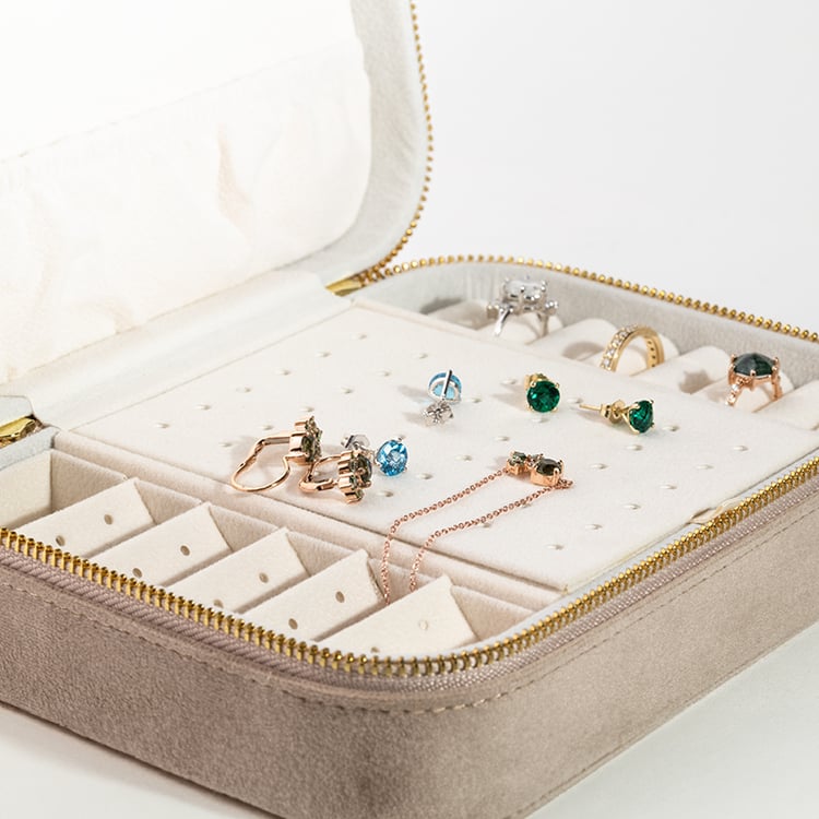 Veľká béžová cestovná šperkovnica Shields 146272