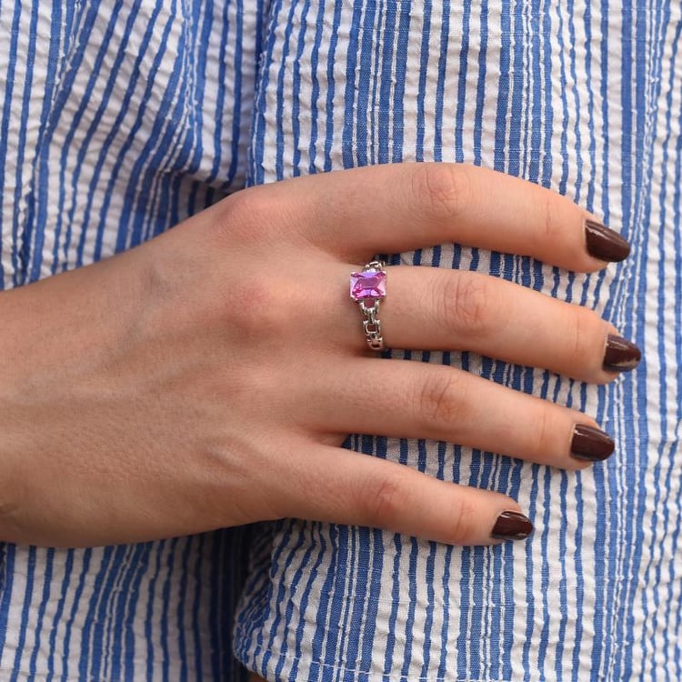 Strieborný zafírový prsteň 11820