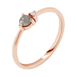 Nežný zlatý prsteň so salt and pepper diamantom Aghate