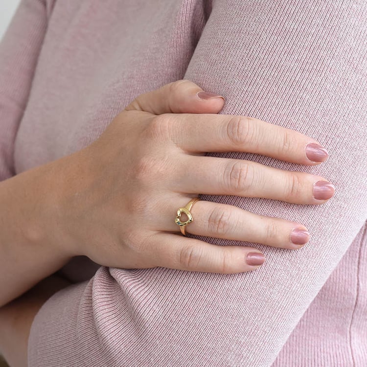 Pozlátený prsteň s diamantom 86108