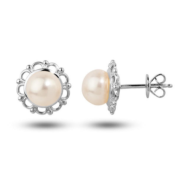 Perlové náušnice z bieleho zlata 25072