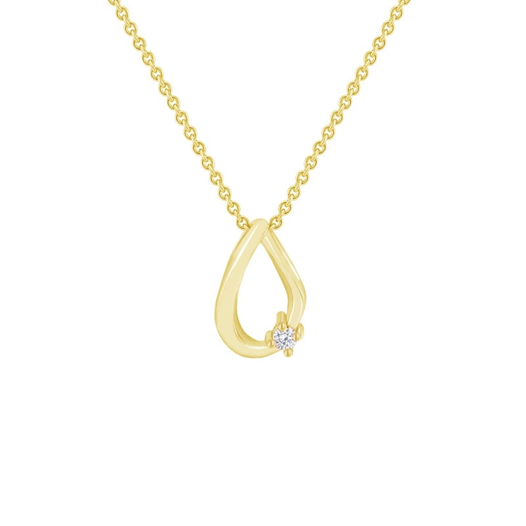 Zlatý prívesok v tvare kvapky s diamantom