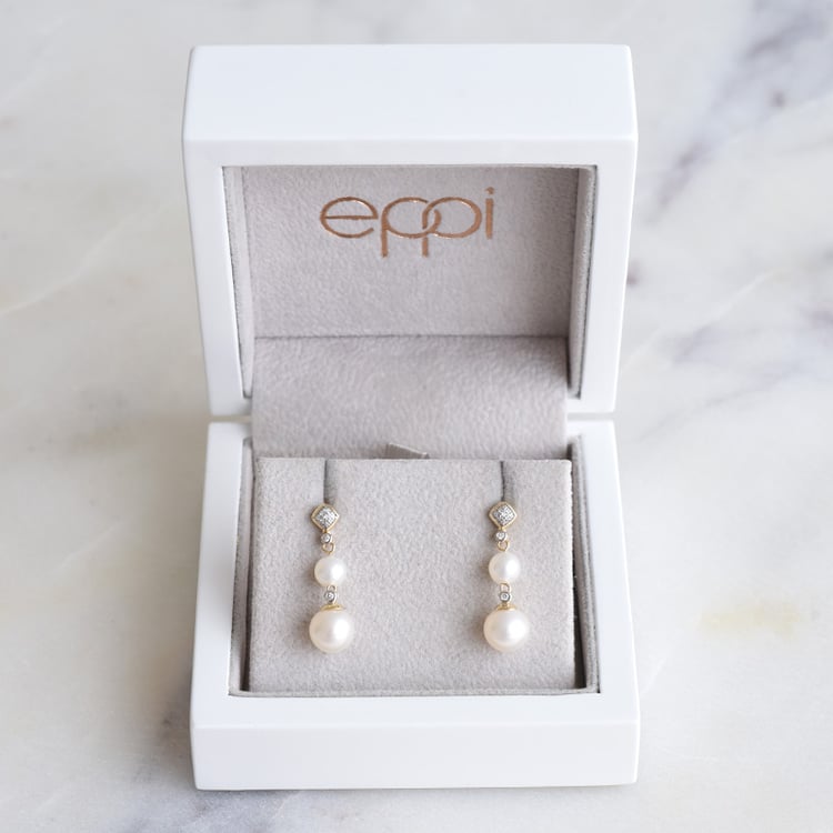 perlové náušnice s diamantmi 86917