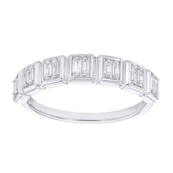 Half-eternity prsteň zo zlata s lab-grown baguette diamantmi Faheem