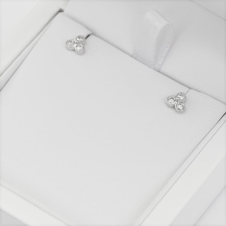 Zlaté trojlístky s moissanitmi Odrianel 104480