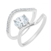 Romantický zásnubný set prsteňov s lab-grown diamantmi Thea