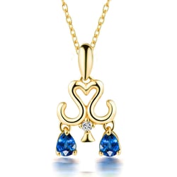 Prívesok v znamení Váh so zafírmi a diamantom Libra