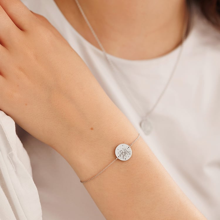 Náramok Malý princ s líškou a gravírom zo striebra 157515