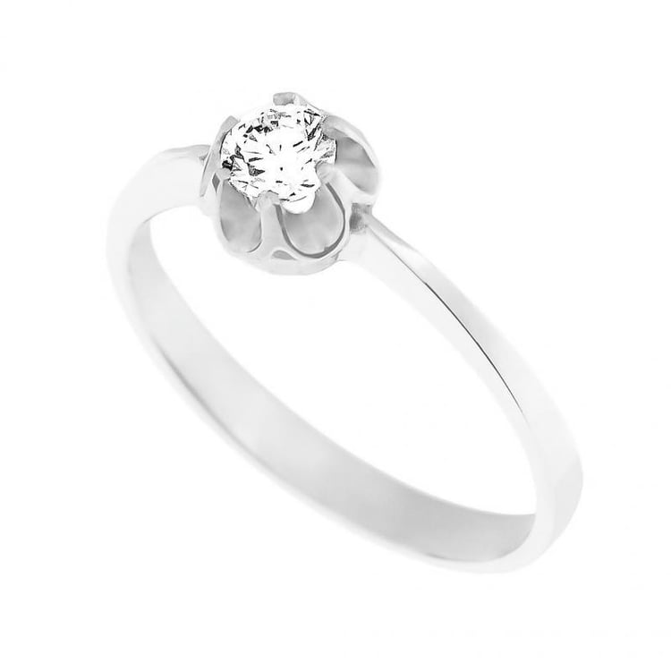 Zlatý zásnubný prsteň s diamantom