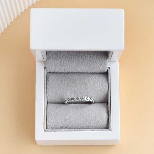 Zlatý eternity prsteň s modrými diamantmi Tully