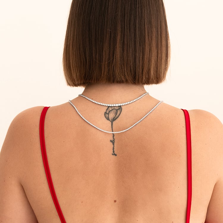 Zlatý tenisový náhrdelník s lab-grown diamantmi Vicario 143257