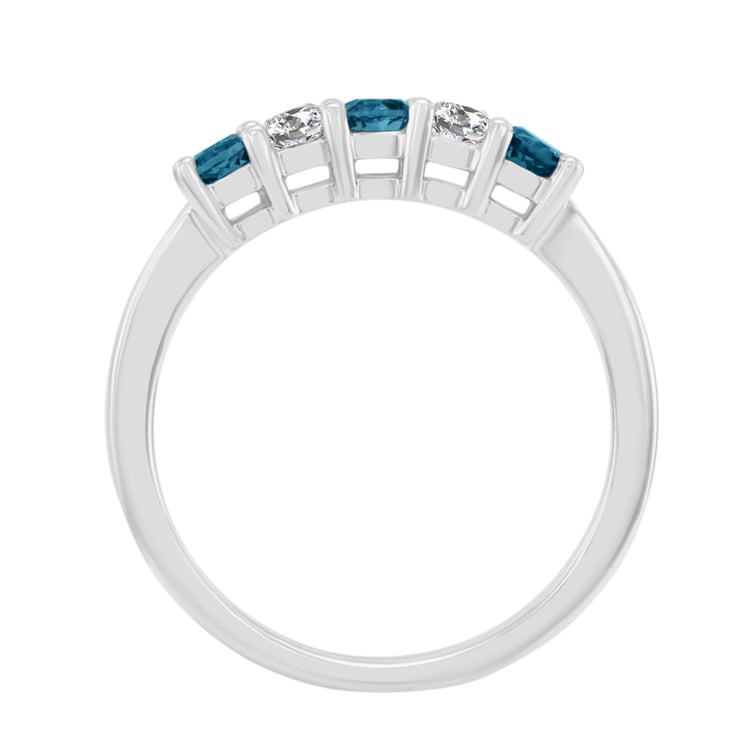 Prsteň z bieleho zlata s farebnými diamantmi 5369