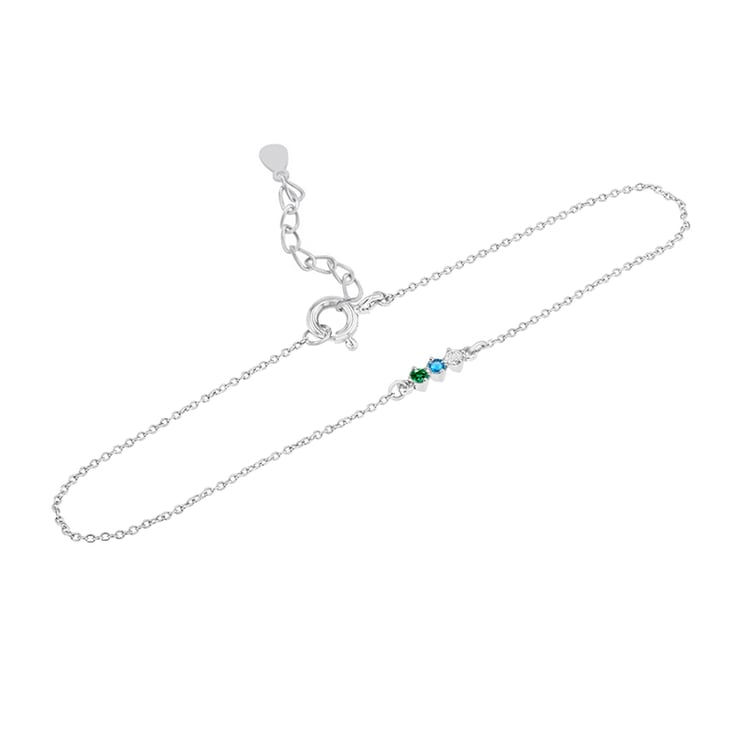 Strieborný náramok s drahokamami podľa vášho výberu Ruby 101786