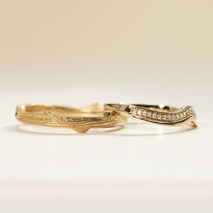 Svadobné obručky v tvare vetvičiek Ackley