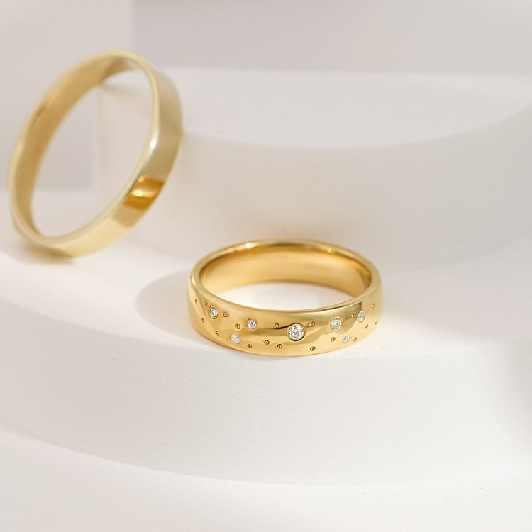 Zlaté svadobné obrúčky s diamantmi Berdy 156787