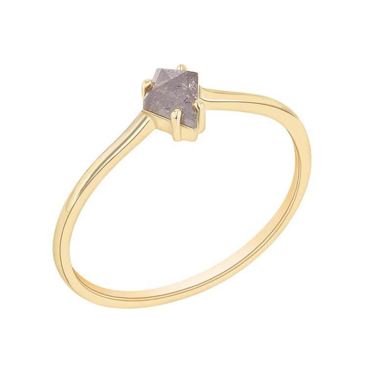 Minimalistický prsteň so salt and pepper diamantom 92269