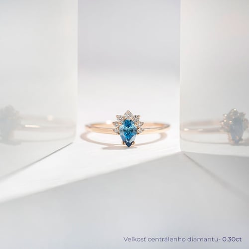 Zásnubný prsteň s certifikovaným fancy blue lab-grown diamantom Aiza