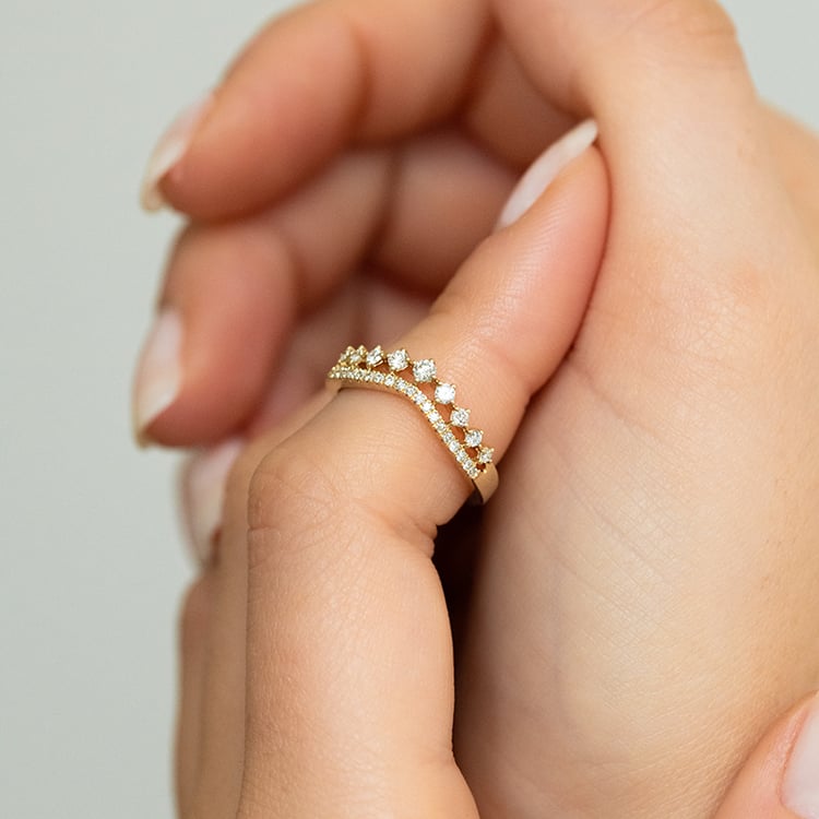 Dvojitá obručka s lab-grown diamantmi Colin 144860