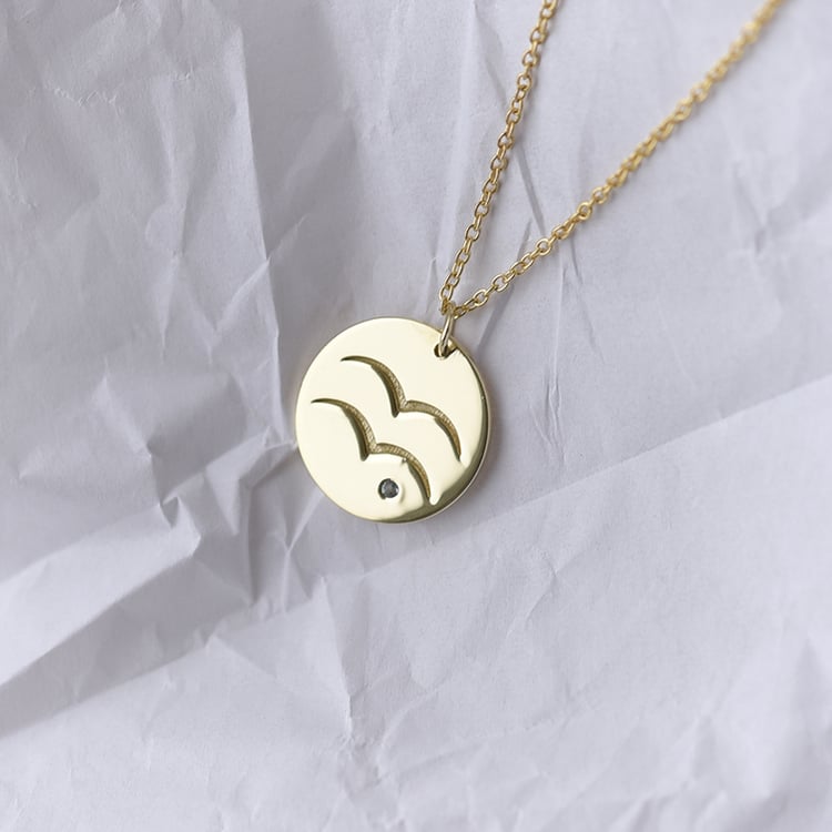 Strieborný prívesok so znamením a akvamarínom Vodnár 103402