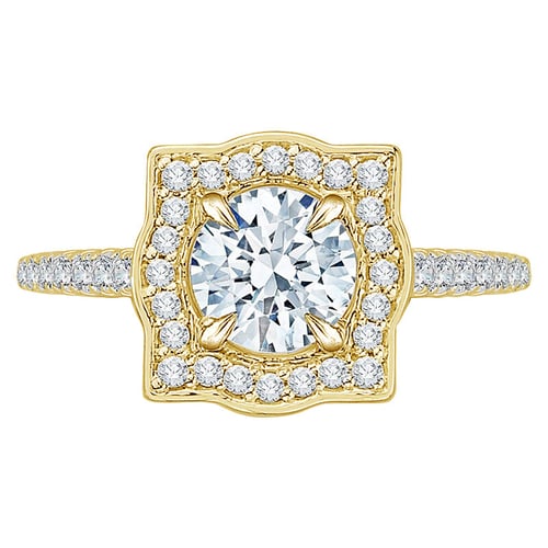 Extravagantný zásnubný diamantový prsteň v halo štýle Omega