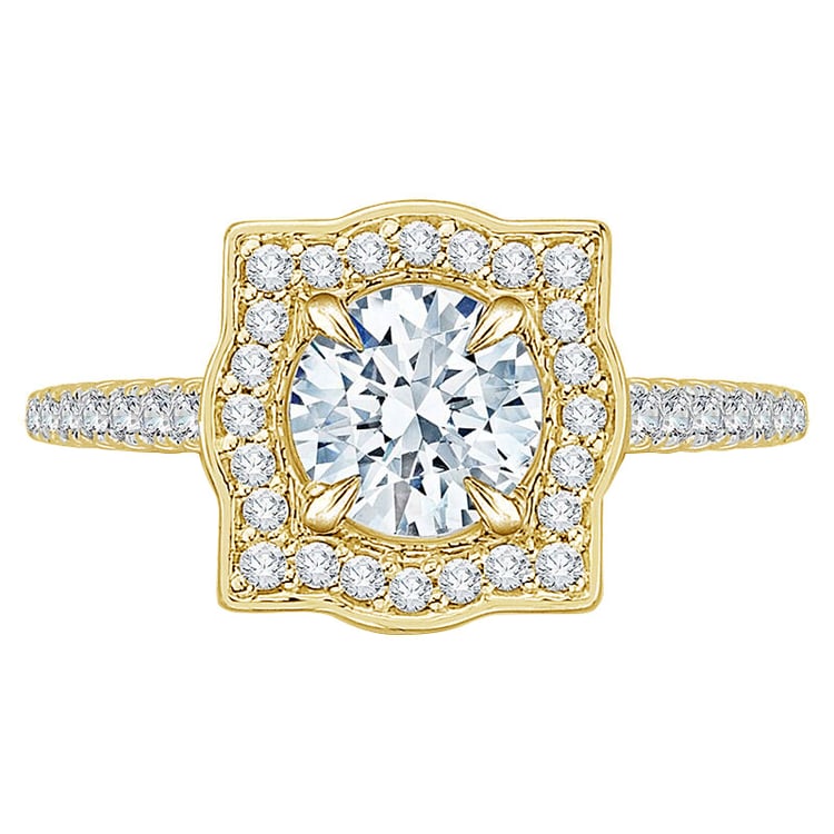 Zlatý zásnubný prsteň s diamantmi 74254