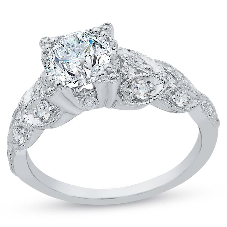 Romantický zlatý zásnubný vintage prsteň s diamantmi Halia 46244