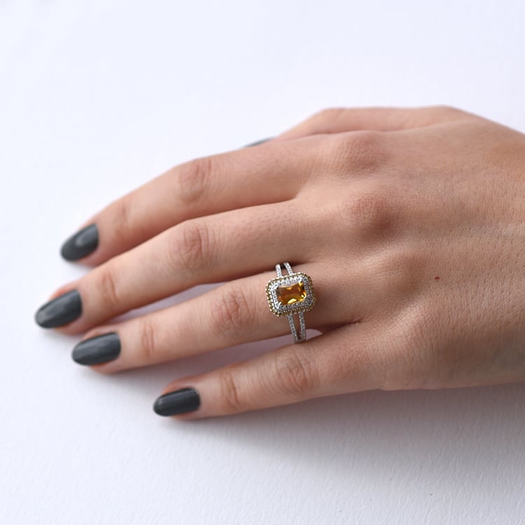 Zlatý prsteň plný diamantov 61843