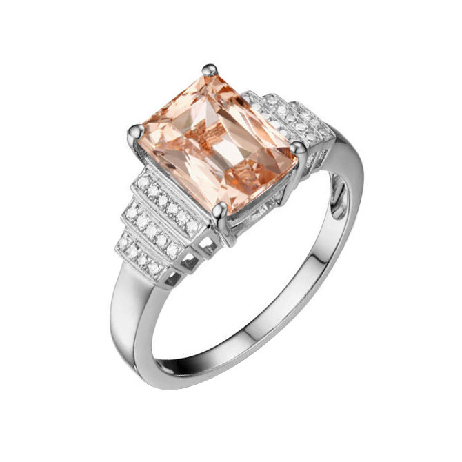 Drahokamový prsteň z bieleho zlata 87237