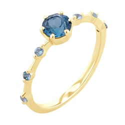 Prsteň s londýnským topásom a postrannými švajčiarskými topásmi Jelena