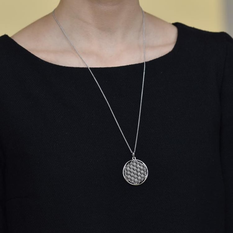 Zlatý prívesok květ života na 60 cm retiazke 30519