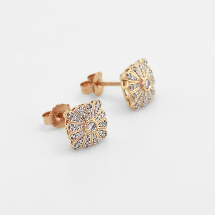 Zlaté elegantné náušnice plné diamantov 51410