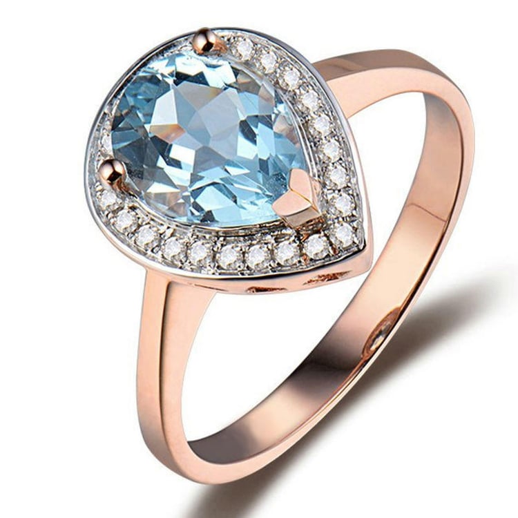 Zlatý prsteň s topásom a diamantmi Willis