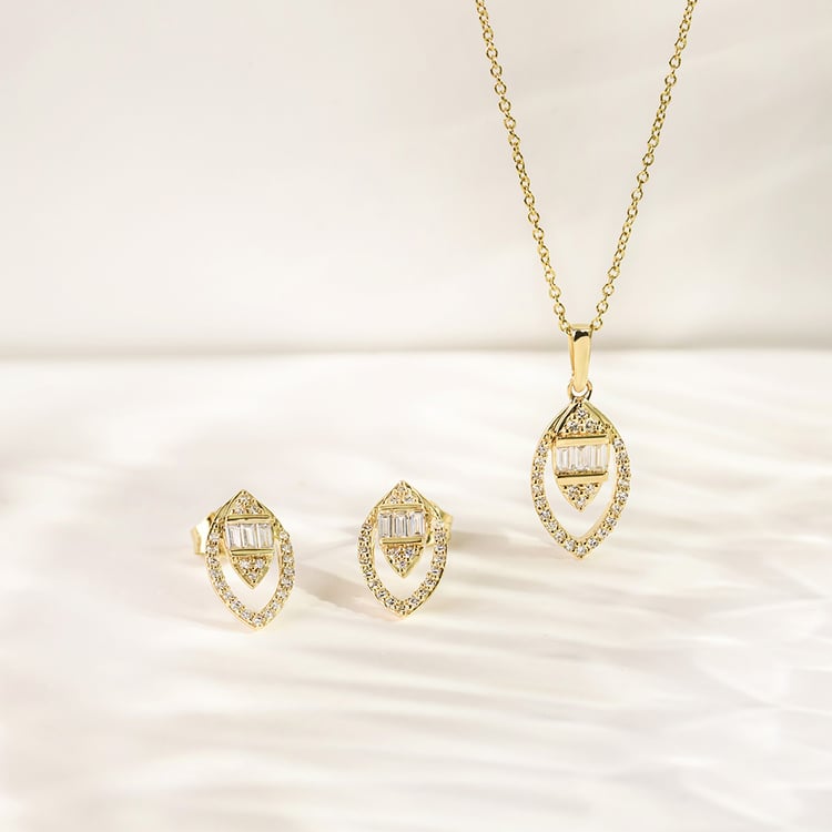 Zlatý prívesok mandľového tvaru s diamantmi Einar 161587