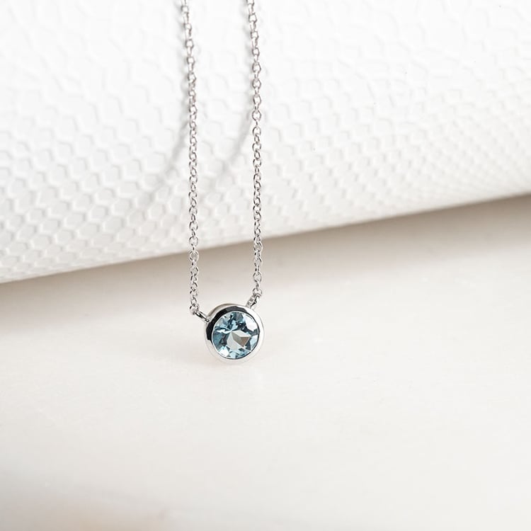 Strieborný náhrdelník s akvamarínom Hadley 132076