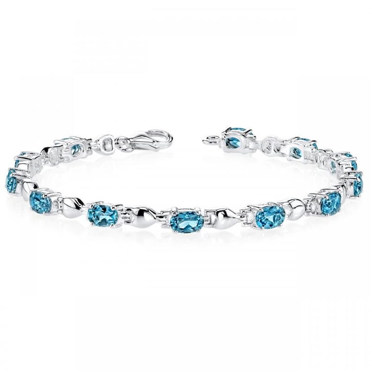 Streiborná náramok s topásmi