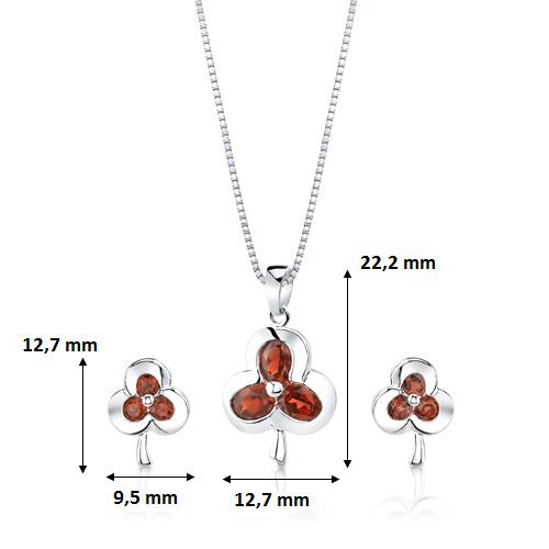 Strieborná granátová kolekcia 12409