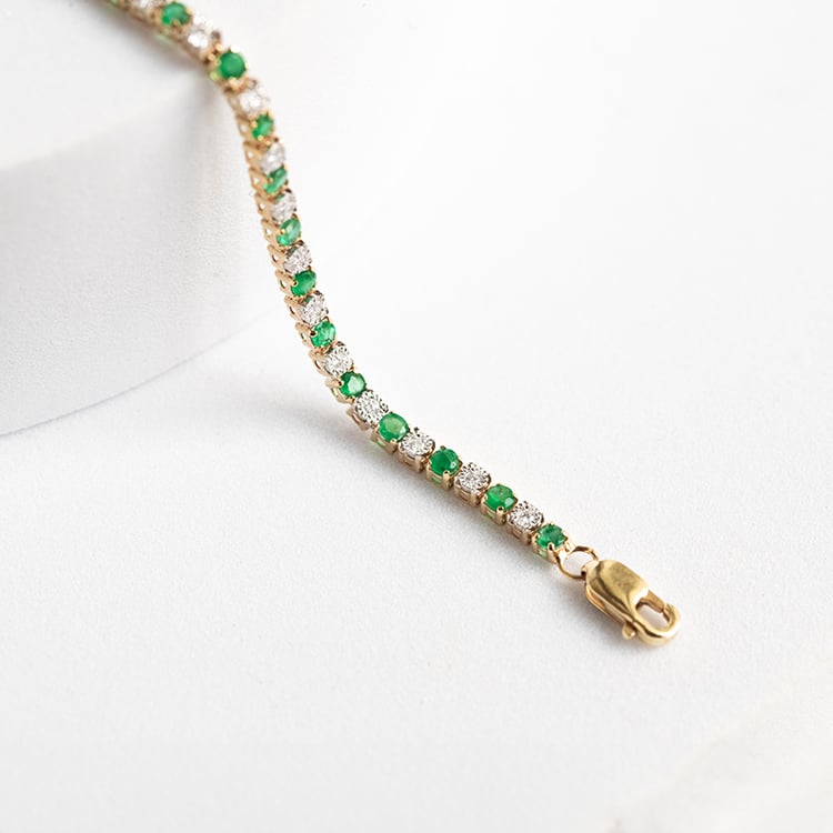 Tenisový náramok so smaragdmi a diamantmi Kendrick 143874