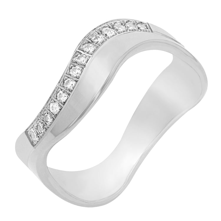 Dámský snubný prsteň z bieleho zlata 77877