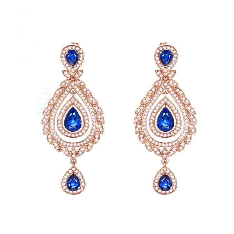 Zafírové náušnice zo zlata 84200