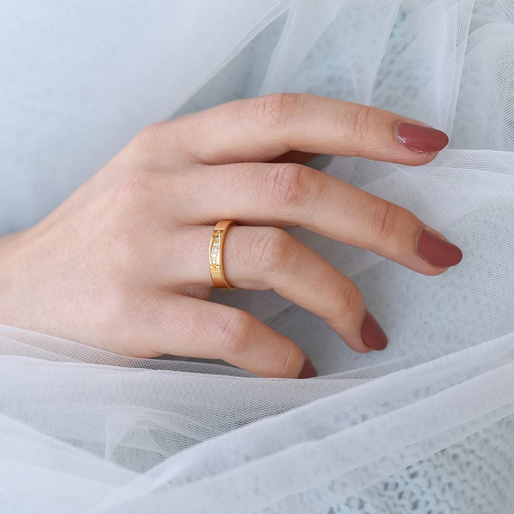 Zlatý diamantový prsteň 61460