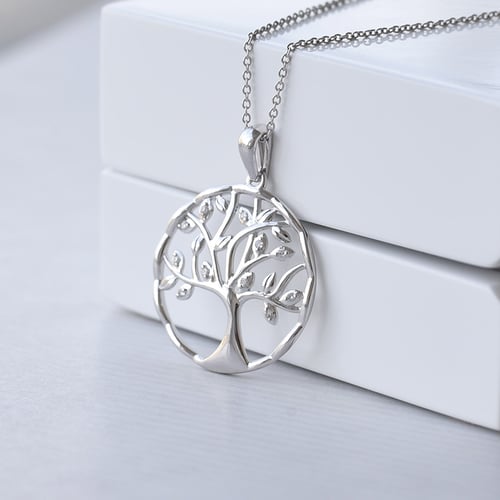 Strieborný strom života s lab-grown diamantmi Evanthe