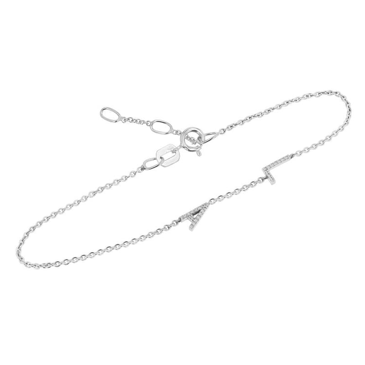 Náramok s 2 písmenkami a lab-grown diamantmi Ainslee 152483