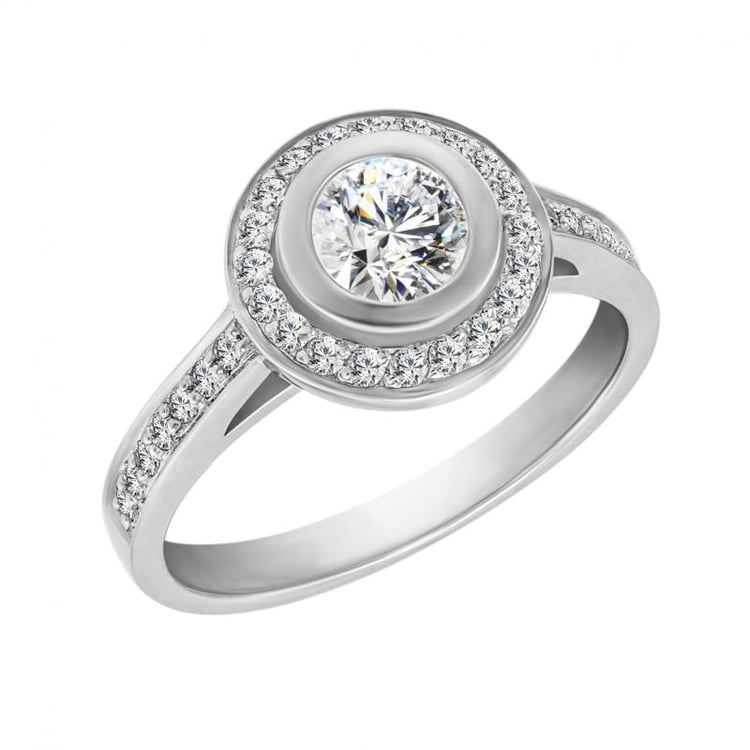Platinový prsteň s diamantmi Elryne