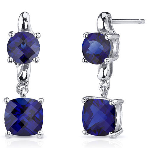 Strieborné náušnice so zafírmi